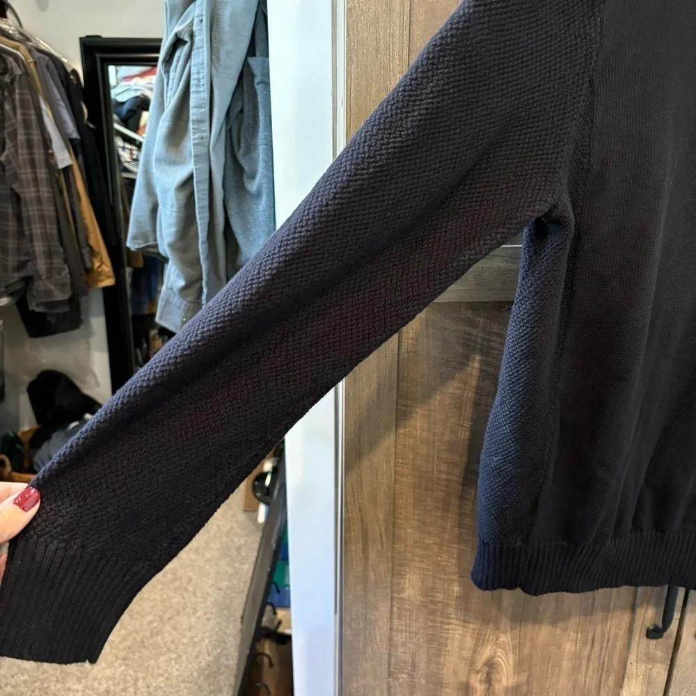 Carbon 2 Cobalt Men’s Large Sweater Mock Neck Henley Black
